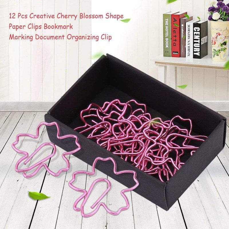 Eboxer Flower Paper Clips Paperclips Creative Cute Paper Clips for Paper Non Skid Usually for Office School Book Notebook Document Organizing and so on (12 Pieces) - Image 3
